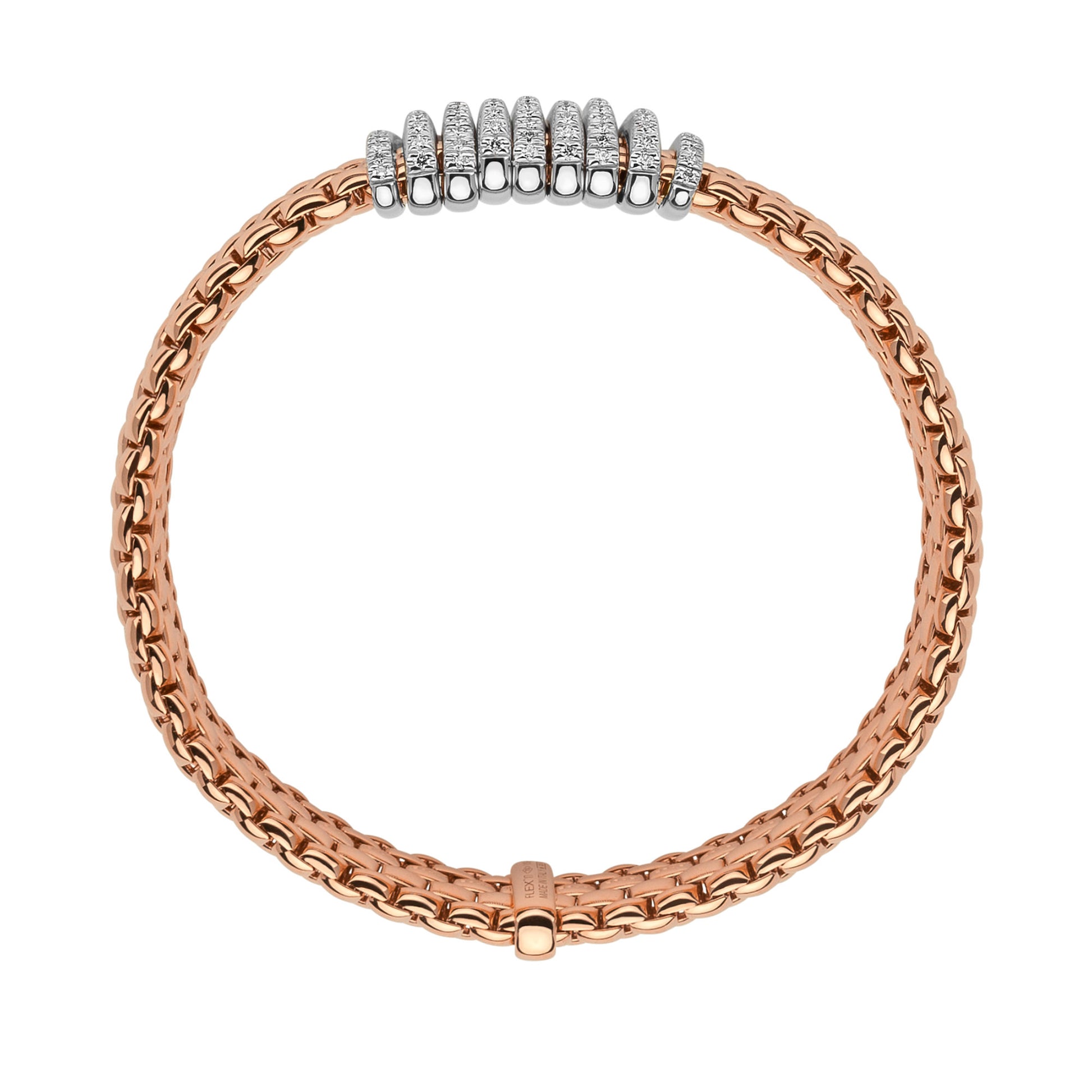 FOPE Panorama Flex'it Armband - 58804BX_PB_R_XBX_0XS (0XS) aus Bicolor-Gold mit Diamant