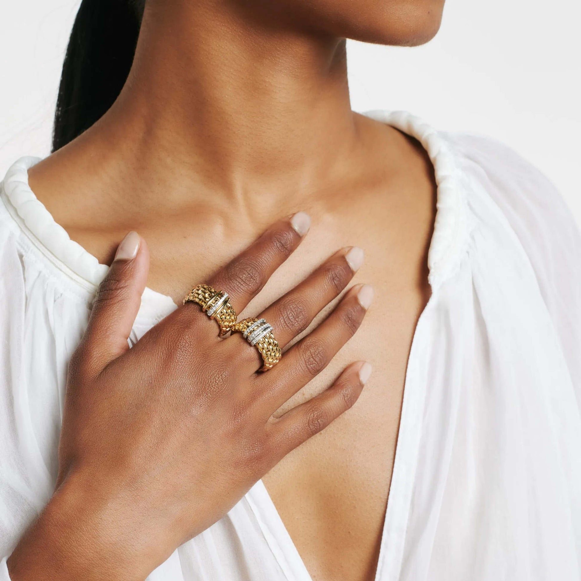 FOPE Panorama Flex'it Ring - 58704AX_BB_G_GBG_00S (00S) aus Bicolor-Gold mit Diamant