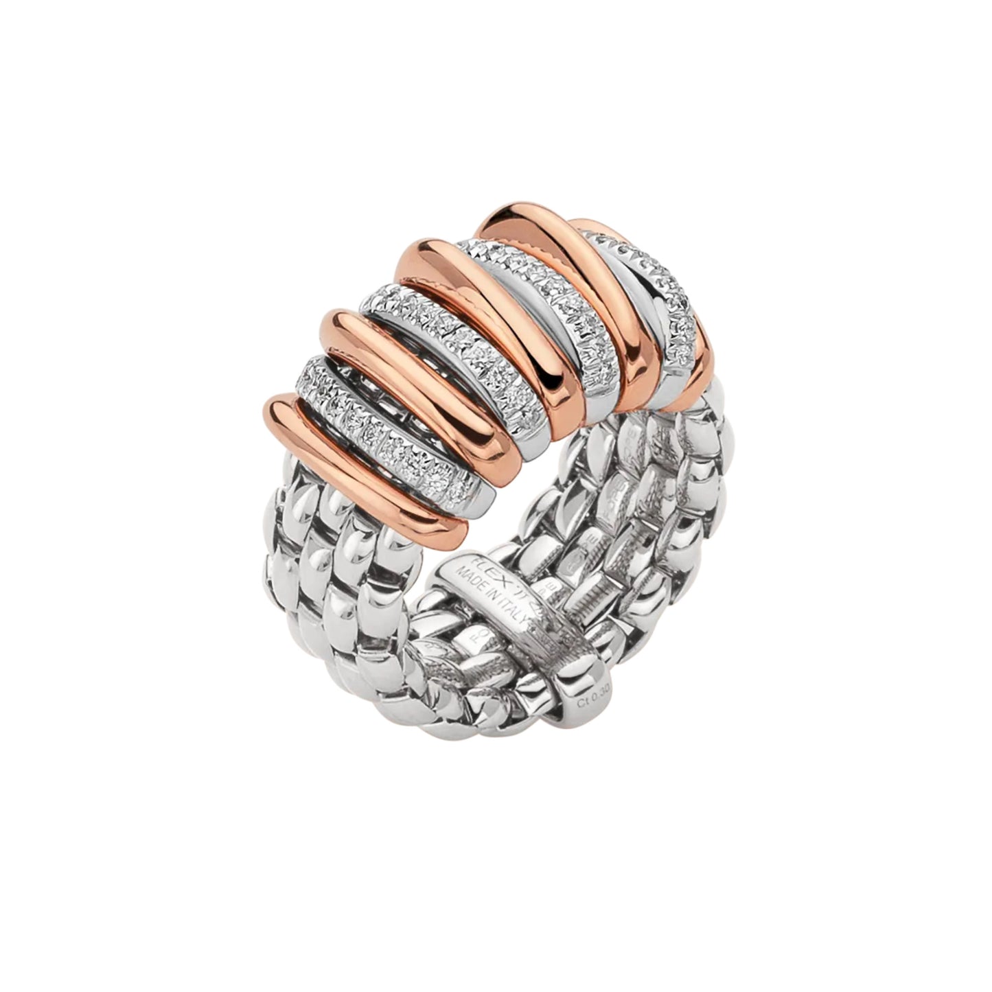 FOPE Panorama Flex'it Ring - 58804AX_BB_B_RBX_0XS (0XS) aus Bicolor-Gold mit Diamant