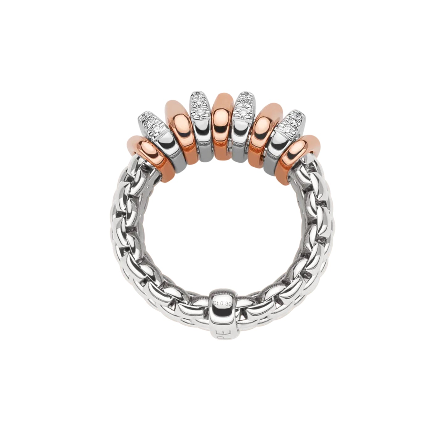 FOPE Panorama Flex'it Ring - 58804AX_BB_B_RBX_0XS (0XS) aus Bicolor-Gold mit Diamant