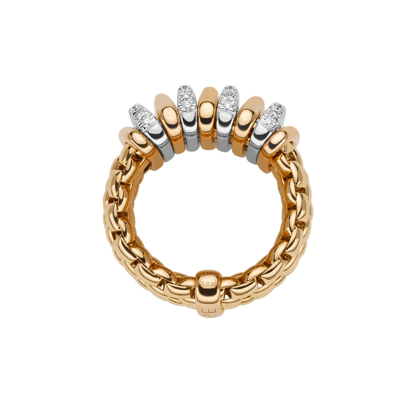 FOPE Panorama Flex'it Ring - 58804AX_BB_G_GBX_0XS (0XS) aus Bicolor-Gold mit Diamant