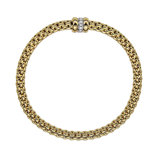 FOPE Solo Flex'it Armband - 62106BX_BB_G_GBG_0XS (0XS) aus Bicolor-Gold mit Diamant