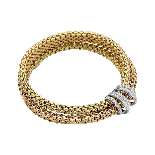 FOPE Solo Flex'it Armband - 65106BX_PB_G_XBX_0XS (0XS) aus Bicolor-Gold mit Diamant