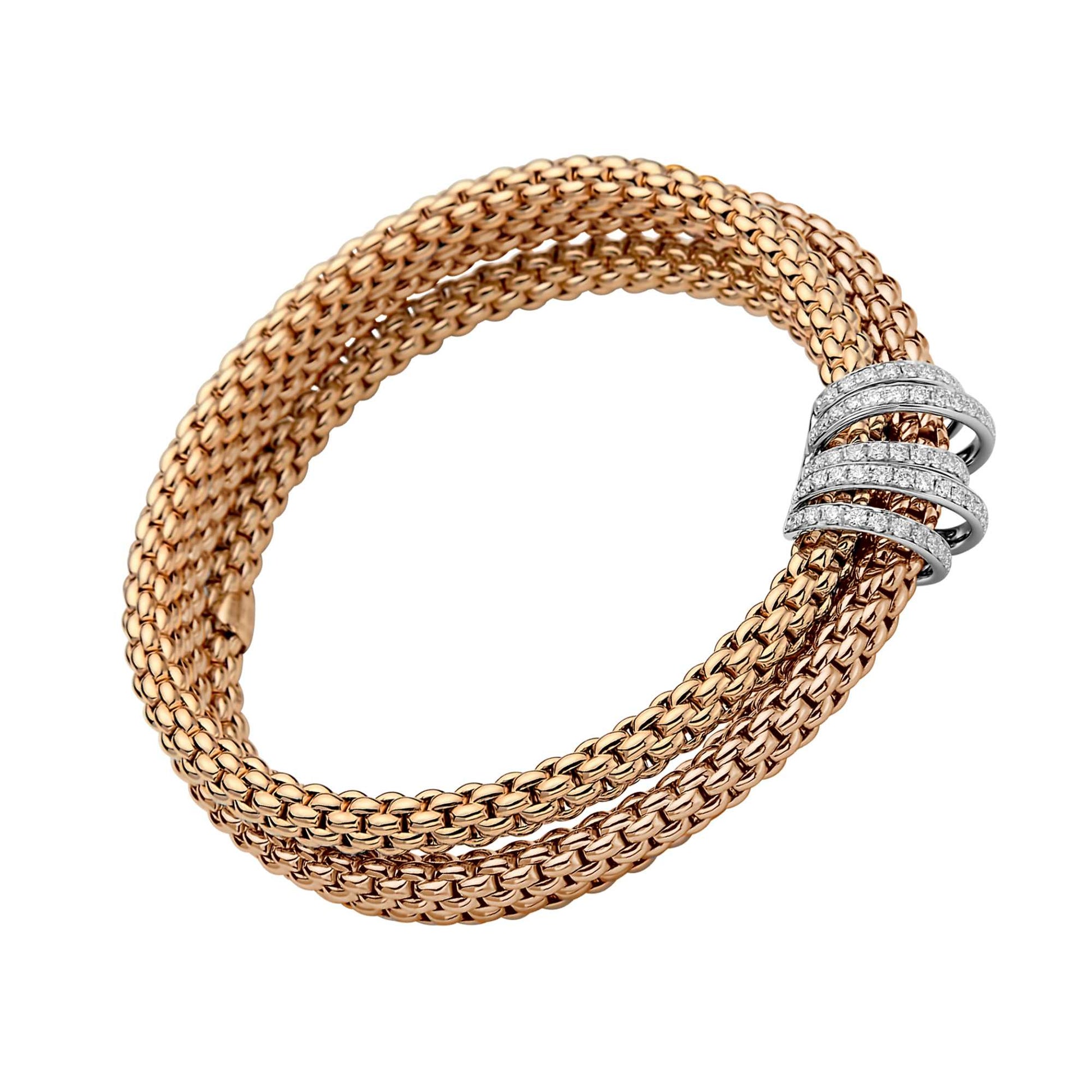 FOPE Solo Flex'it Armband - 65106BX_PB_R_XBX_00S (00S) aus Bicolor-Gold mit Diamant
