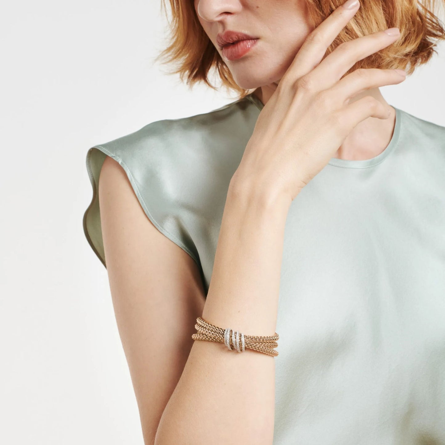 FOPE Solo Flex'it Armband - 65106BX_PB_R_XBX_00S (00S) aus Bicolor-Gold mit Diamant