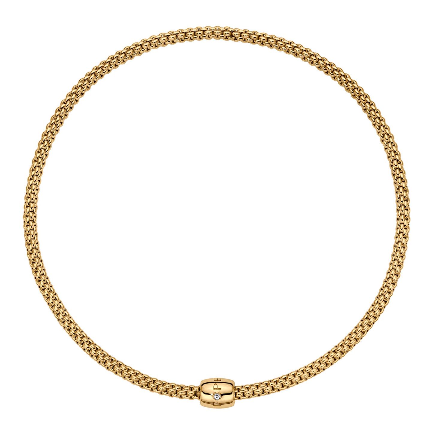 FOPE Solo Flex'it Halskette - 62606CX_BB_G_XXX_034 (034) aus Gelbgold mit Diamant