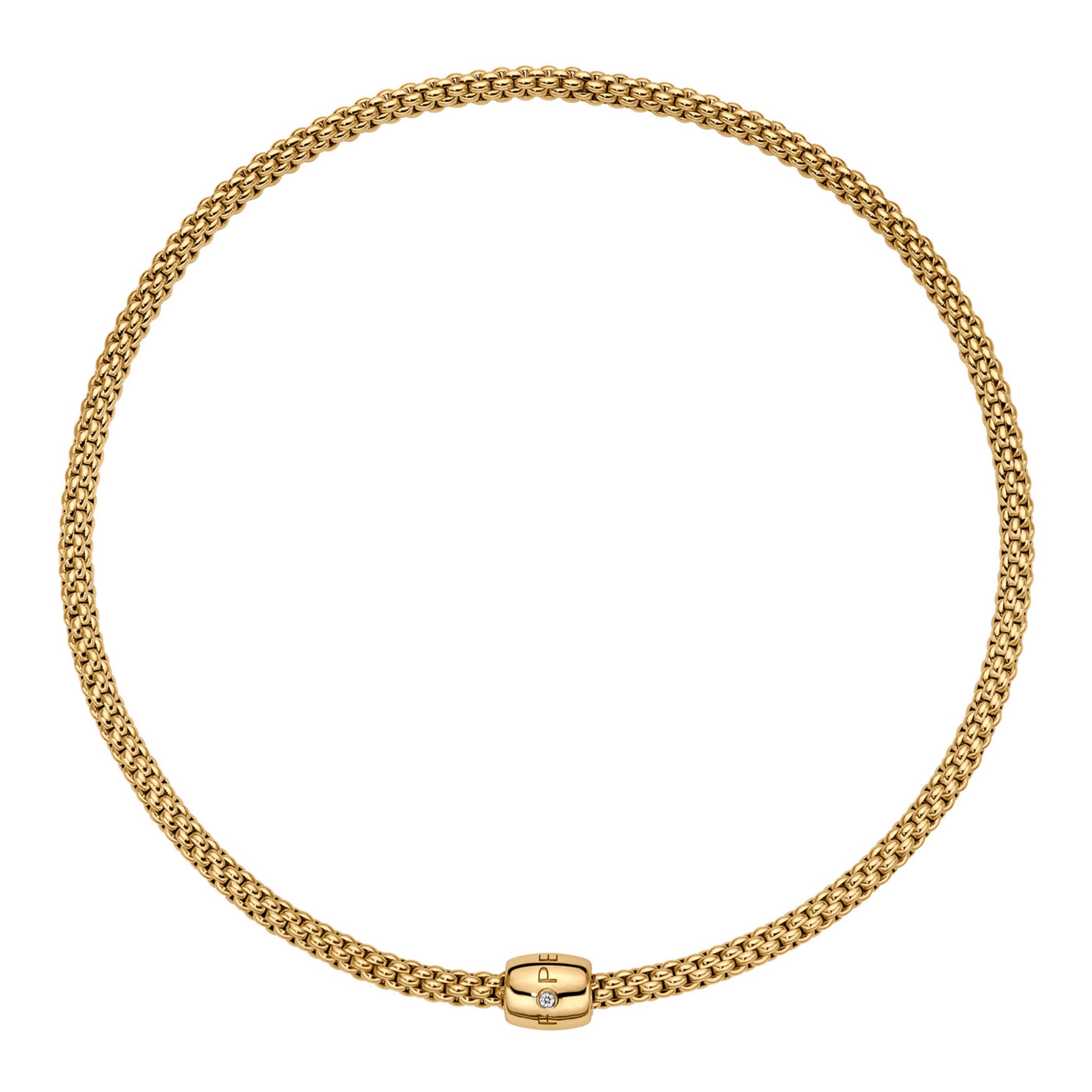 FOPE Solo Flex'it Halskette - 62606CX_BB_G_XXX_034 (034) aus Gelbgold mit Diamant