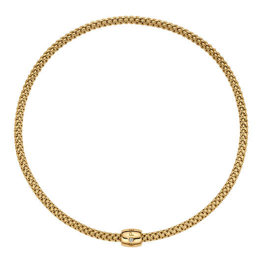 FOPE Solo Flex'it Halskette - 62606CX_BB_G_XXX_034 (034) aus Gelbgold mit Diamant