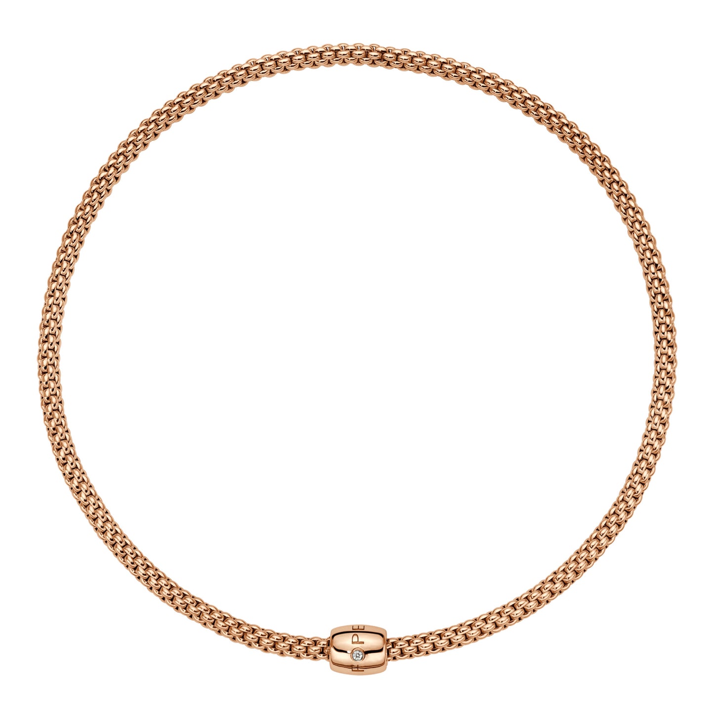 FOPE Solo Flex'it Halskette - 62606CX_BB_R_XXX_034 (034) aus Roségold mit Diamant