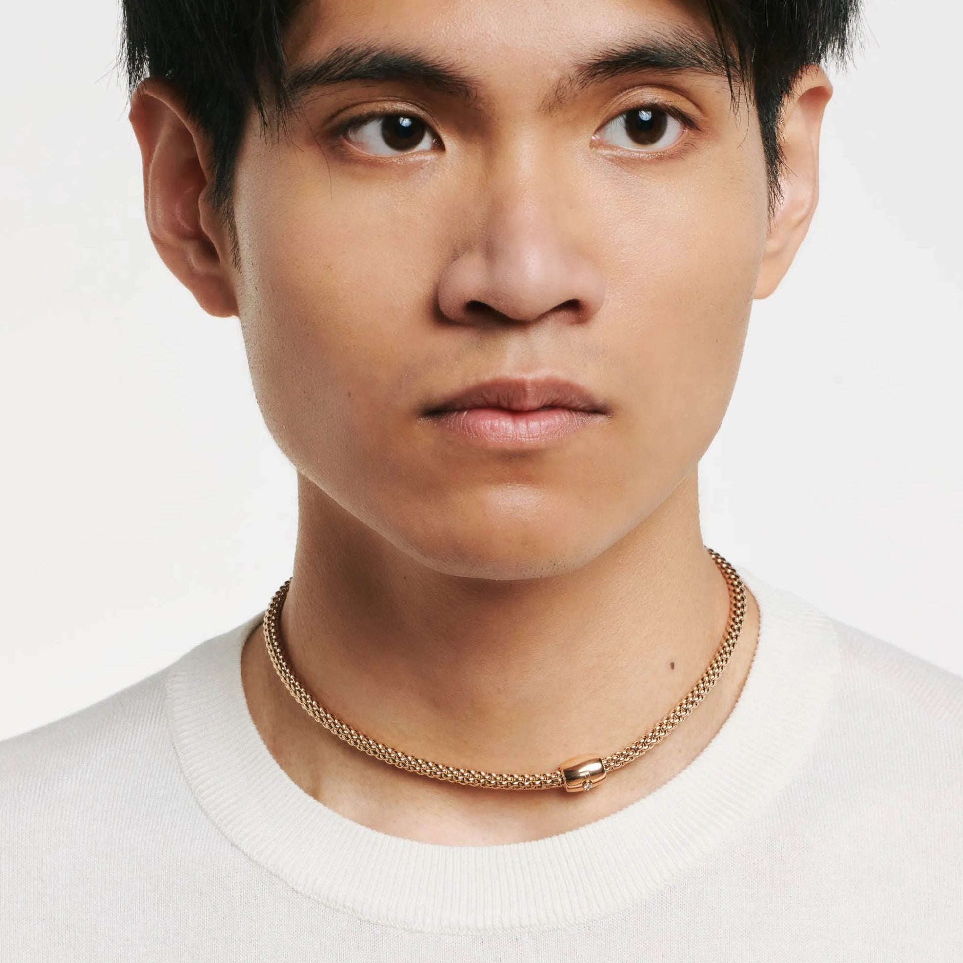 FOPE Solo Flex'it Halskette - 62606CX_BB_R_XXX_034 (034) aus Roségold mit Diamant