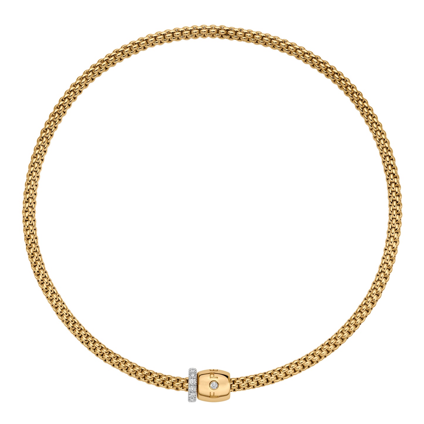 FOPE Solo Flex'it Halskette - 62606CX_PB_G_XBX_034 (034) aus Bicolor-Gold mit Diamant