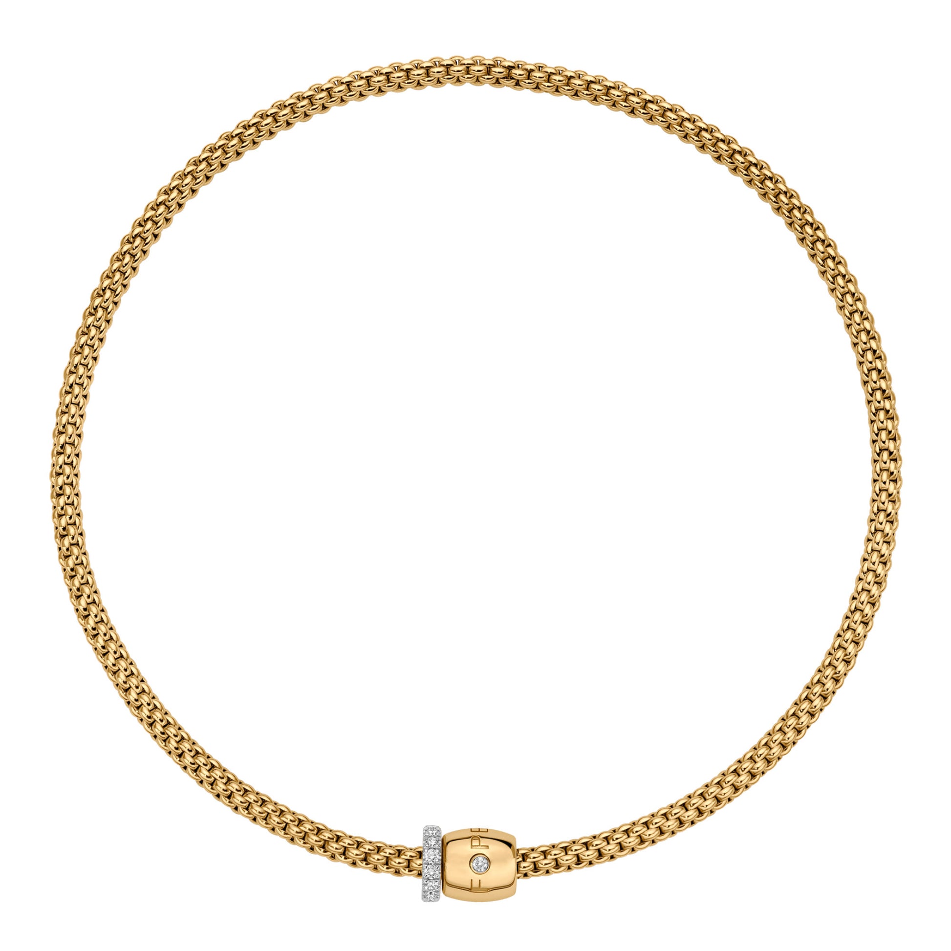 FOPE Solo Flex'it Halskette - 62606CX_PB_G_XBX_034 (034) aus Bicolor-Gold mit Diamant