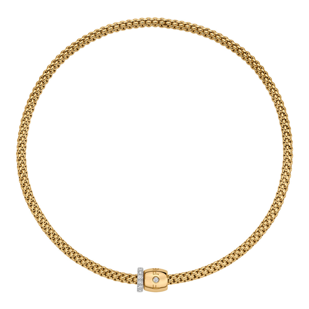 FOPE Solo Flex'it Halskette - 62606CX_PB_G_XBX_040 (040) aus Bicolor-Gold mit Diamant