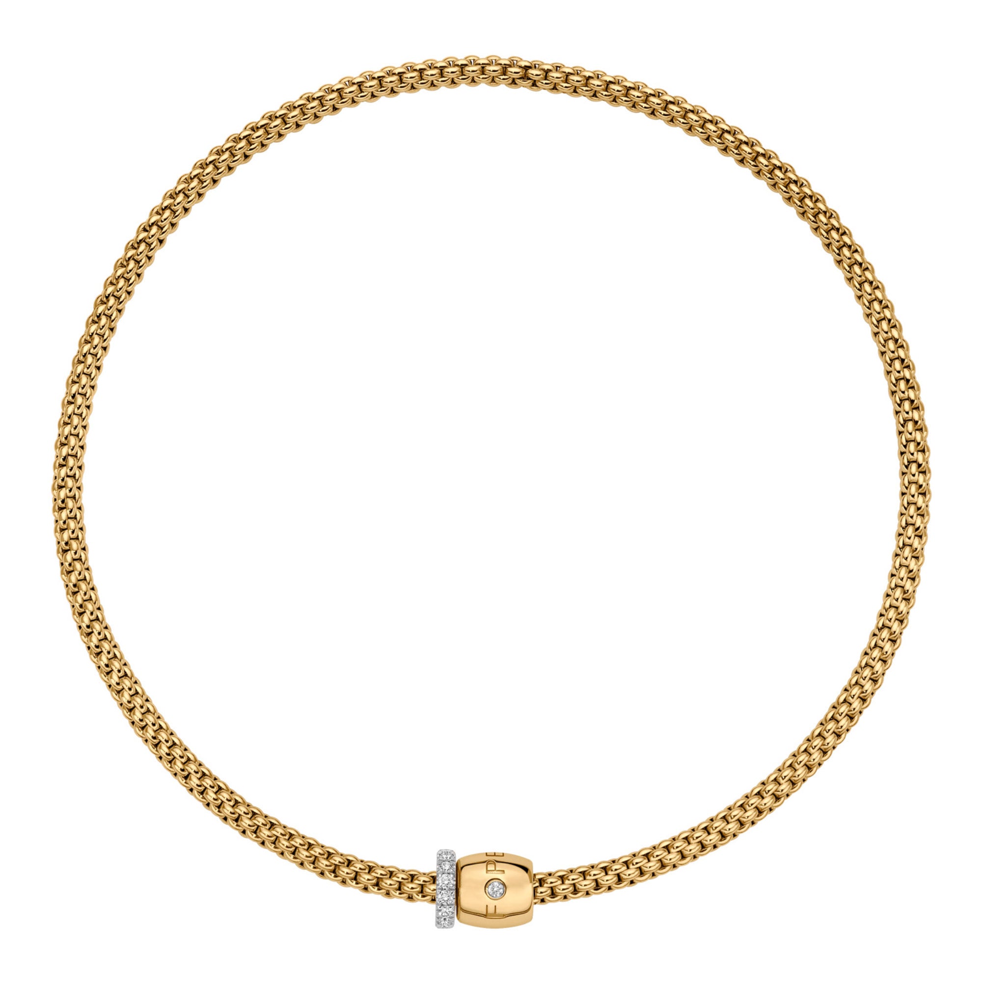 FOPE Solo Flex'it Halskette - 62606CX_PB_G_XBX_040 (040) aus Bicolor-Gold mit Diamant