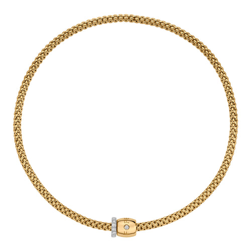FOPE Solo Flex'it Halskette - 62606CX_PB_G_XBX_040 (040) aus Bicolor-Gold mit Diamant
