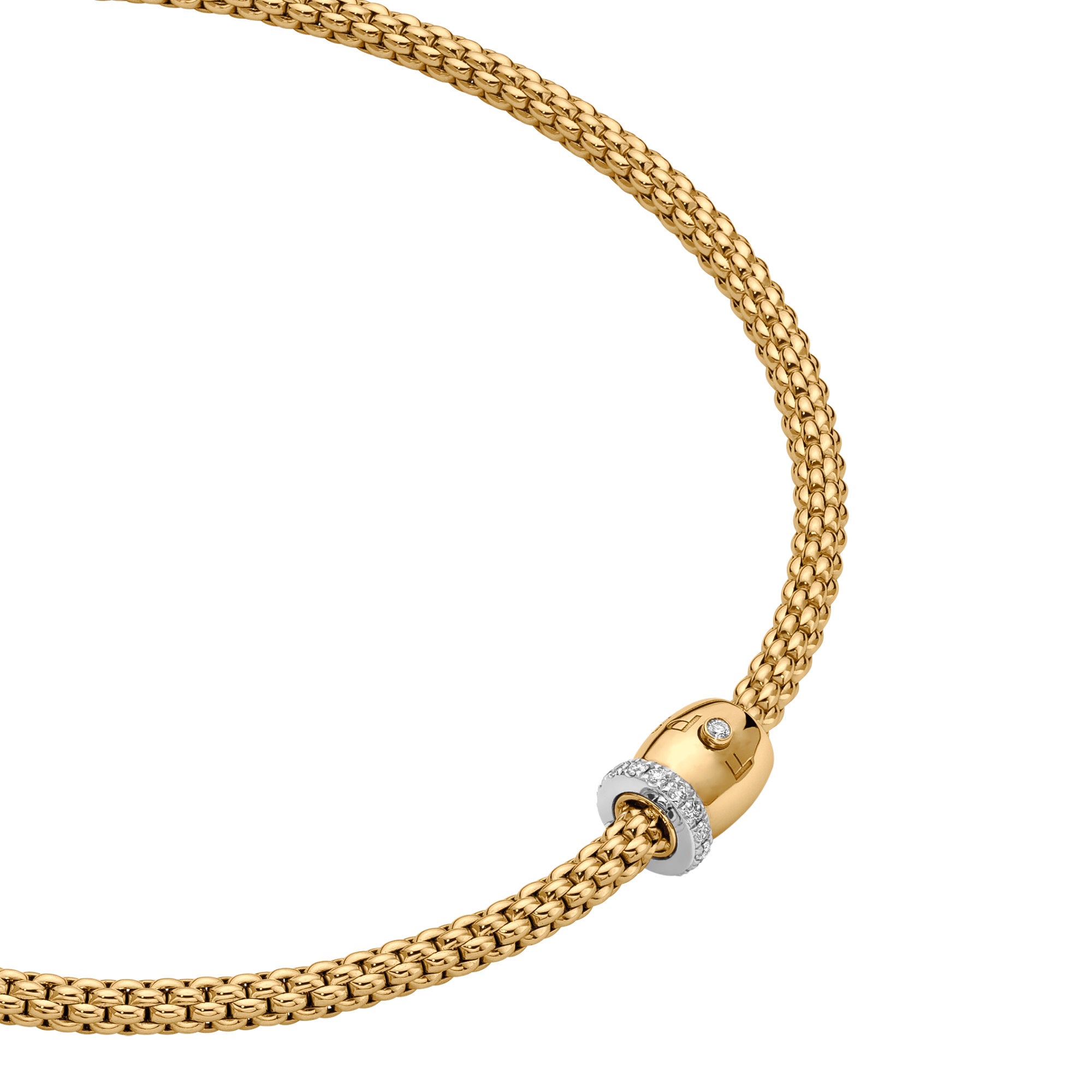 FOPE Solo Flex'it Halskette - 62606CX_PB_G_XBX_040 (040) aus Bicolor-Gold mit Diamant