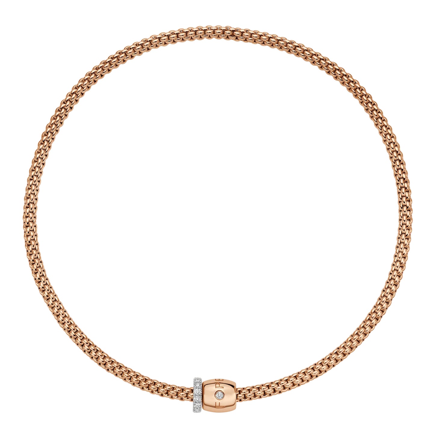 FOPE Solo Flex'it Halskette - 62606CX_PB_R_XBX_034 (034) aus Bicolor-Gold mit Diamant