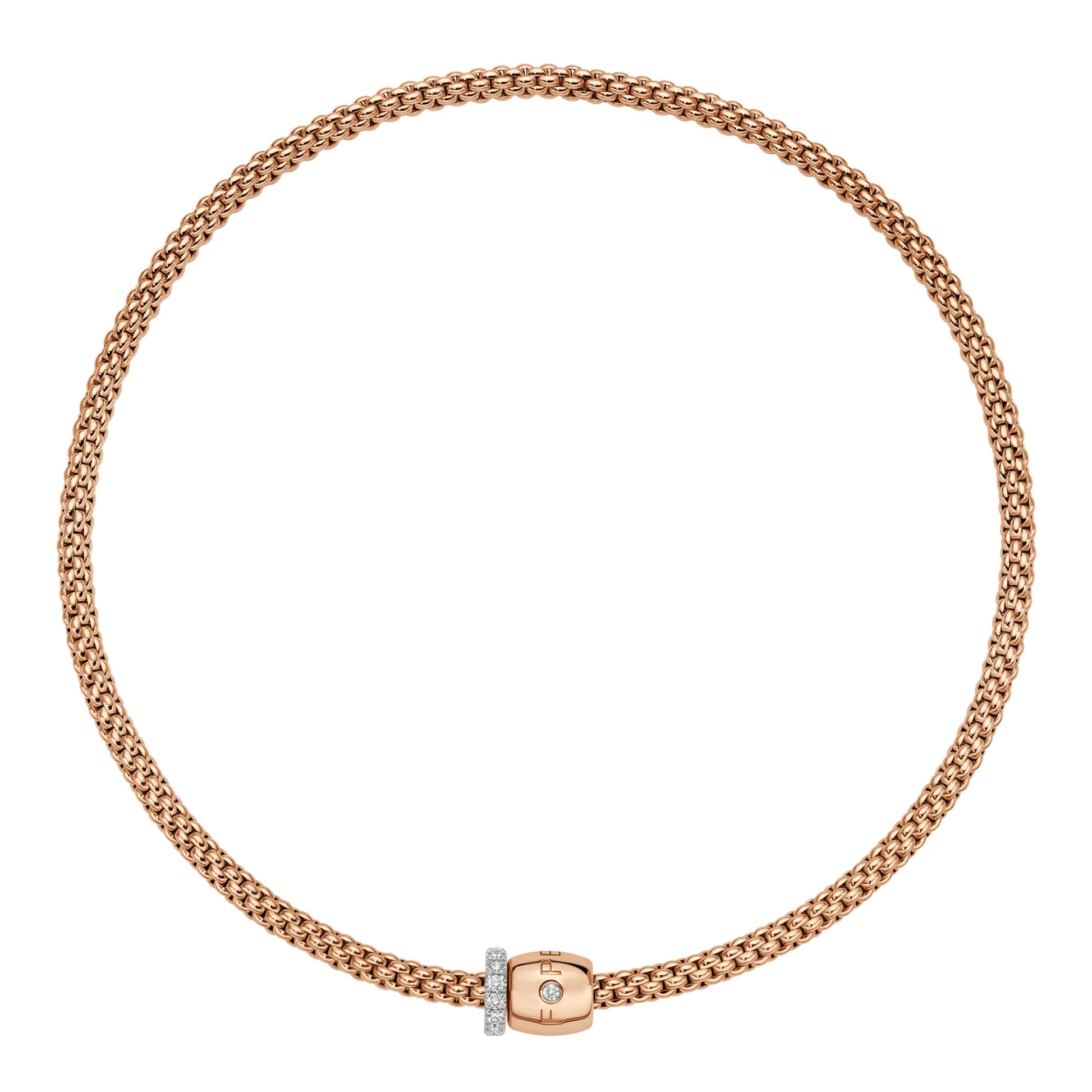 FOPE Solo Flex'it Halskette - 62606CX_PB_R_XBX_034 (034) aus Bicolor-Gold mit Diamant