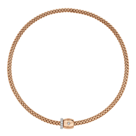 FOPE Solo Flex'it Halskette - 62606CX_PB_R_XBX_034 (034) aus Bicolor-Gold mit Diamant