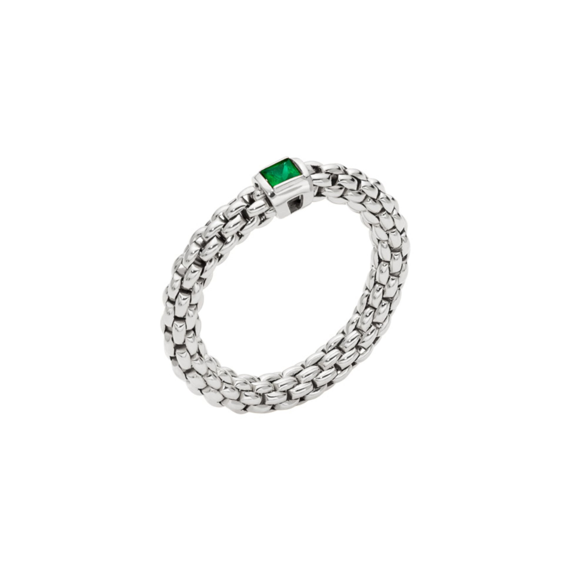 FOPE Souls Flex'it Ring - 09E08AX_B6_B_XBX_0XS (0XS) aus Weißgold mit Smaragd