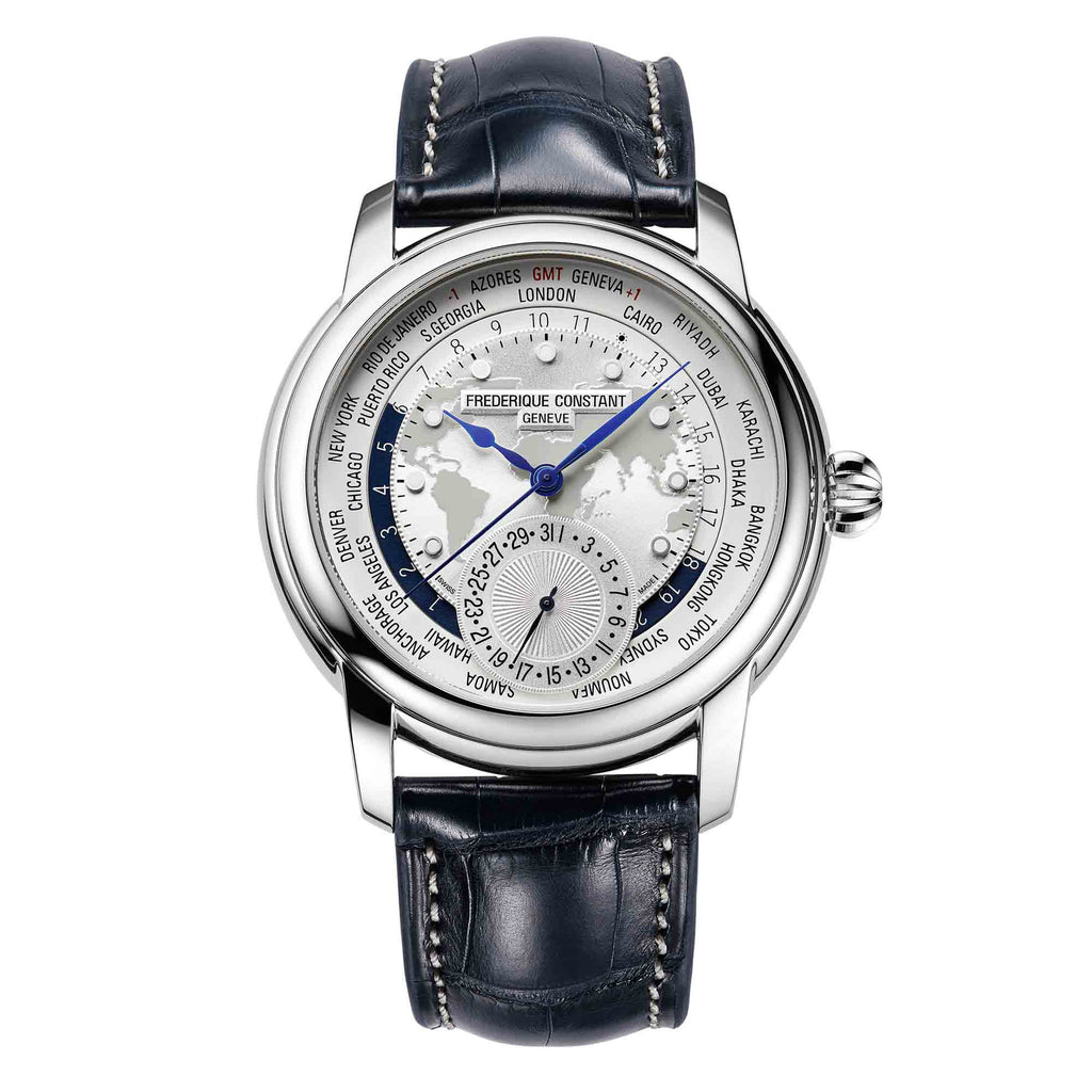 Frederique Constant Classic Worldtimer Manufacture (FC-718WM4H6) aus Silber
