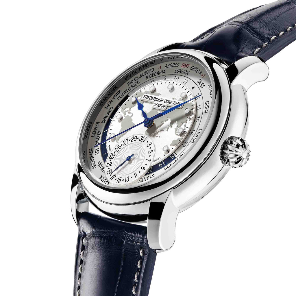 Frederique Constant Classic Worldtimer Manufacture (FC-718WM4H6) aus Silber