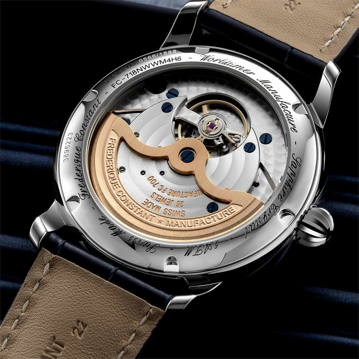 Frederique Constant Classic Worldtimer Manufacture (FC-718WM4H6) aus Silber