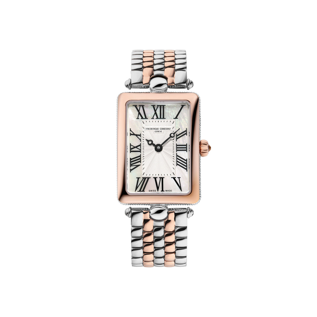 Frederique Constant Classics Art Deco Carree (FC-200MPW2AC2B) aus Edelstahl mit Perlmutt