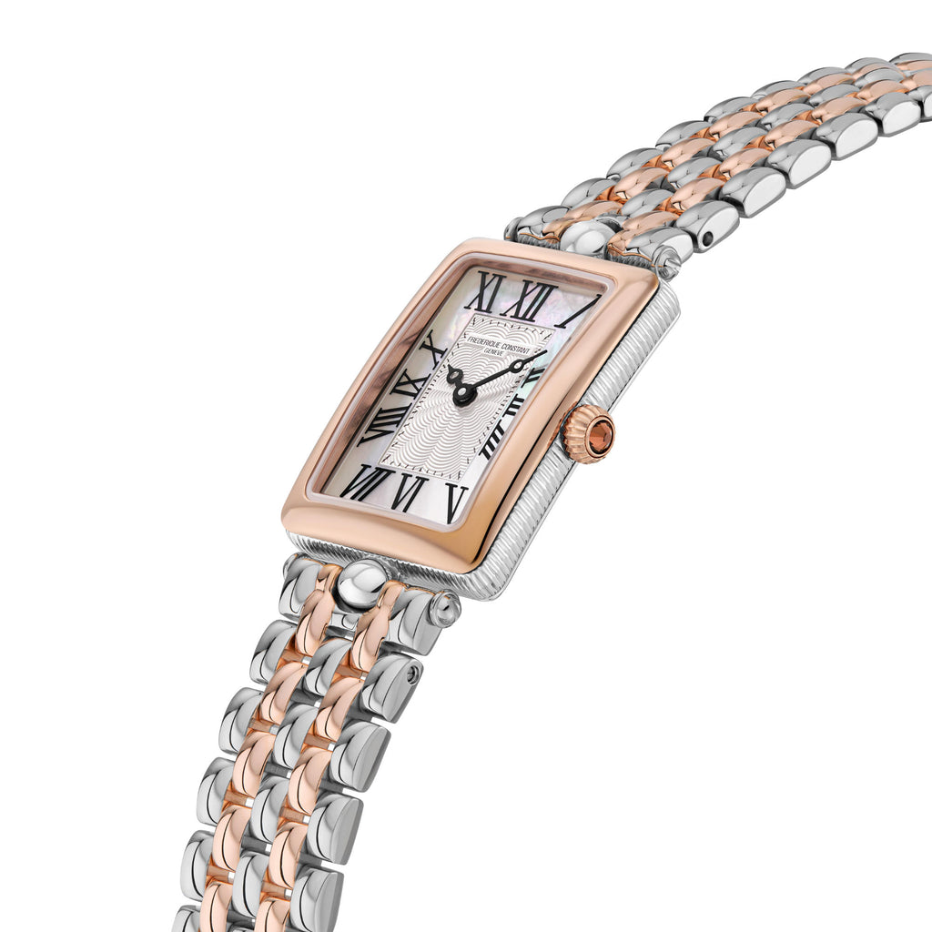 Frederique Constant Classics Art Deco Carree (FC-200MPW2AC2B) aus Edelstahl mit Perlmutt