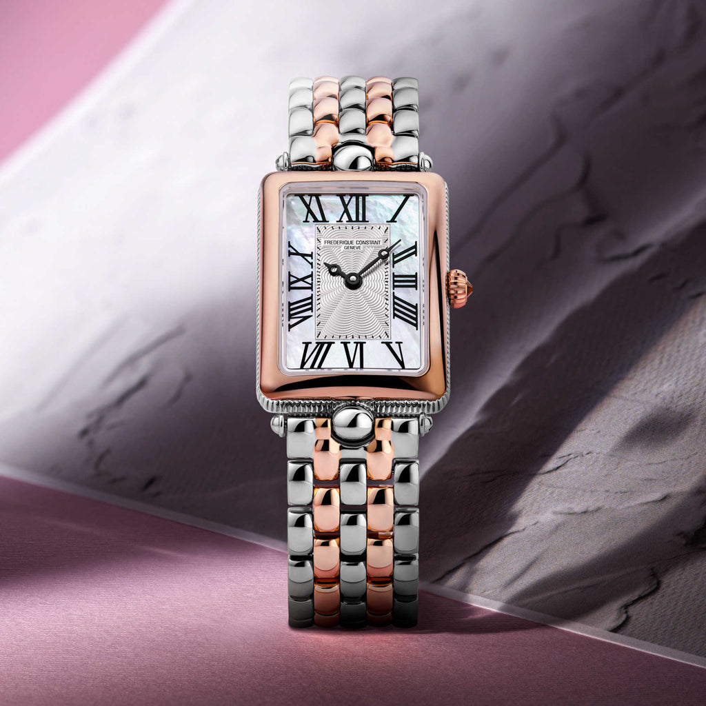 Frederique Constant Classics Art Deco Carree (FC-200MPW2AC2B) aus Edelstahl mit Perlmutt