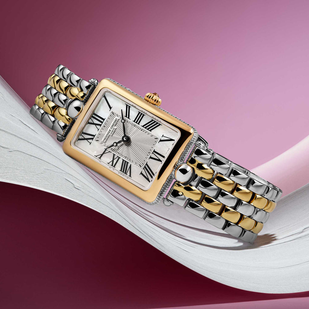 Frederique Constant Classics Art Deco Carree (FC-200MPW2AC3B) aus Edelstahl mit Perlmutt