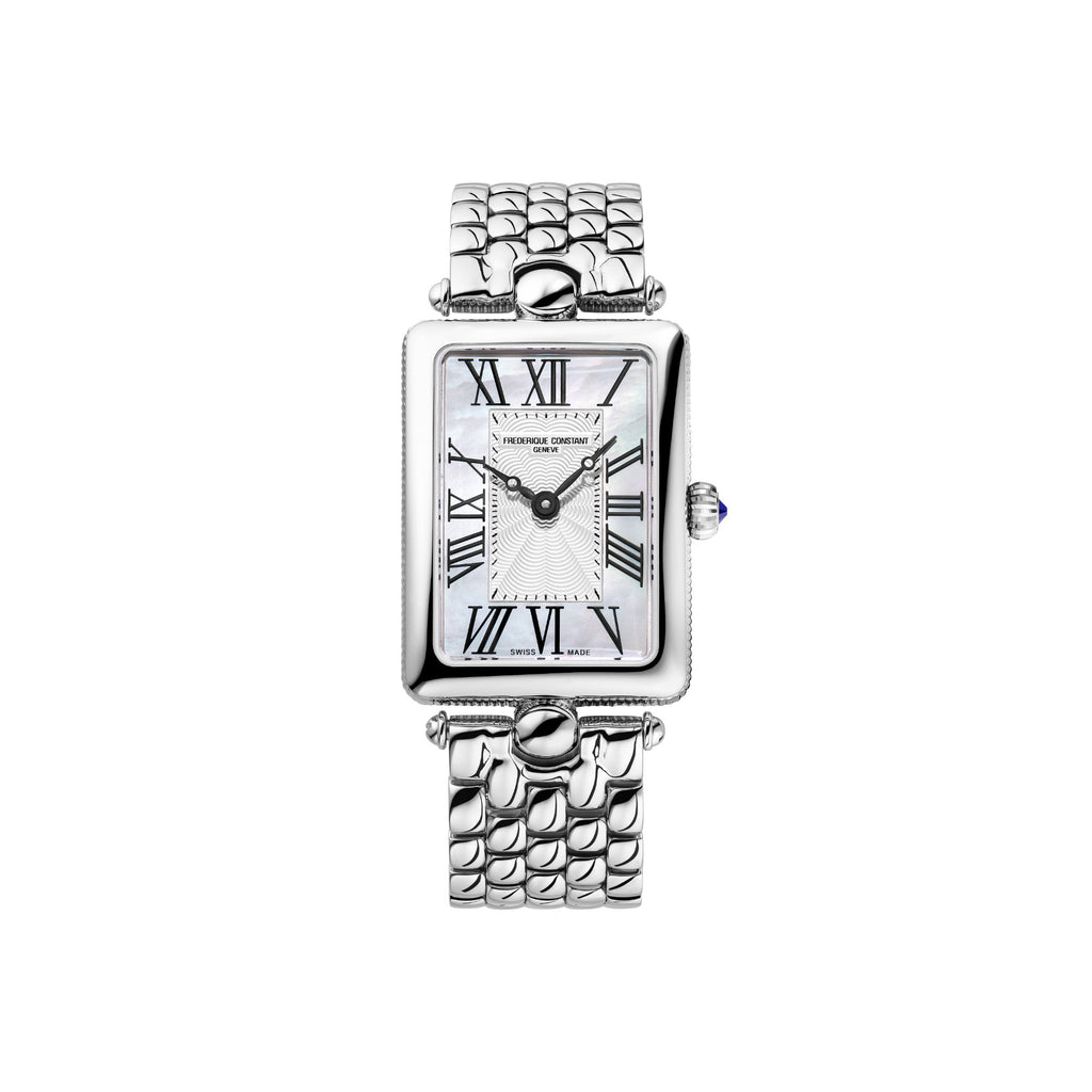 Frederique Constant Classics Art Deco Carree (FC-200MPW2AC6B) aus Edelstahl mit Perlmutt