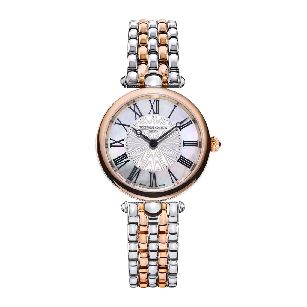 Frederique Constant Classics Art Deco Round (FC-200MPW2AR2B) aus Edelstahl mit Perlmutt