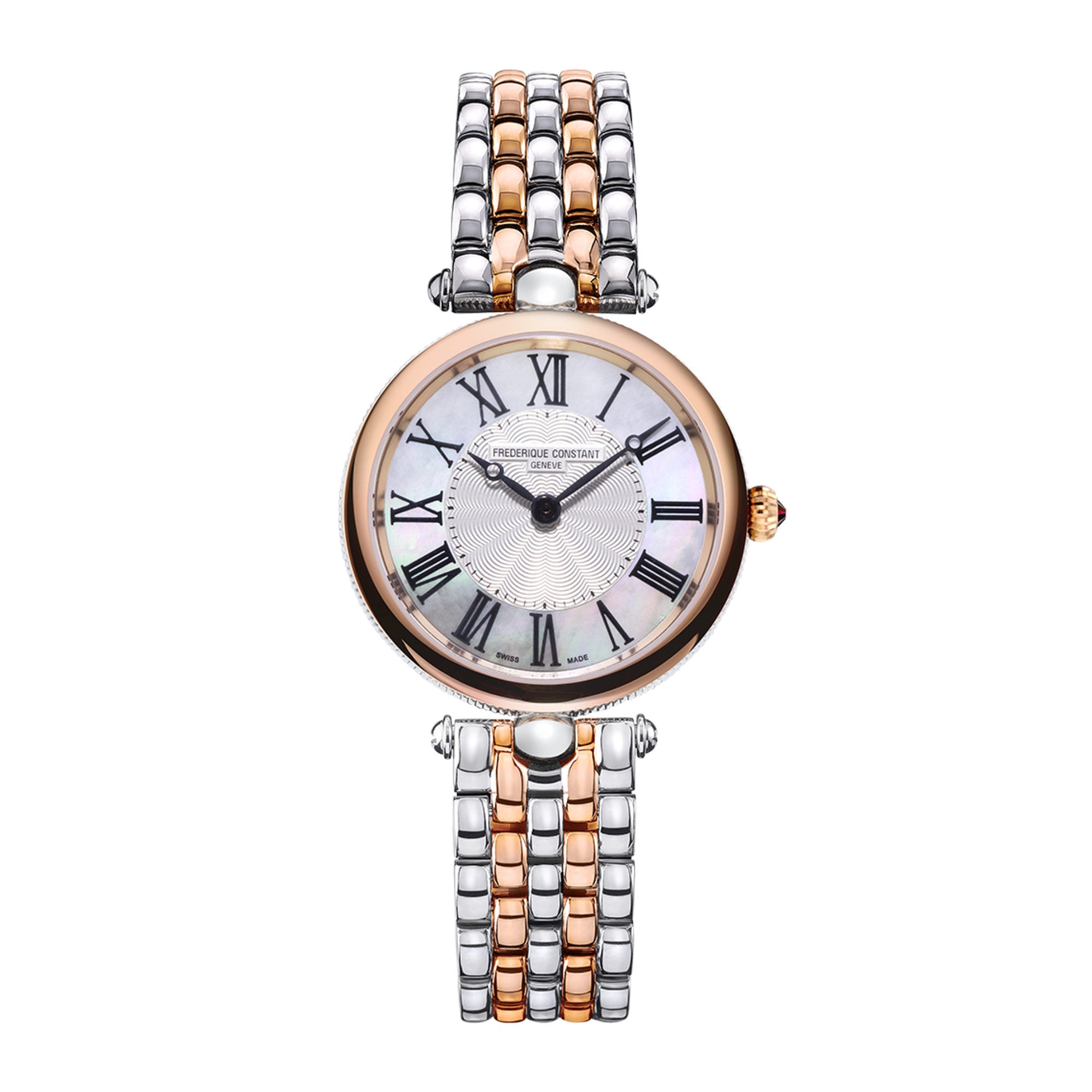 Frederique Constant Classics Art Deco Round (FC-200MPW2AR2B) aus Edelstahl mit Perlmutt