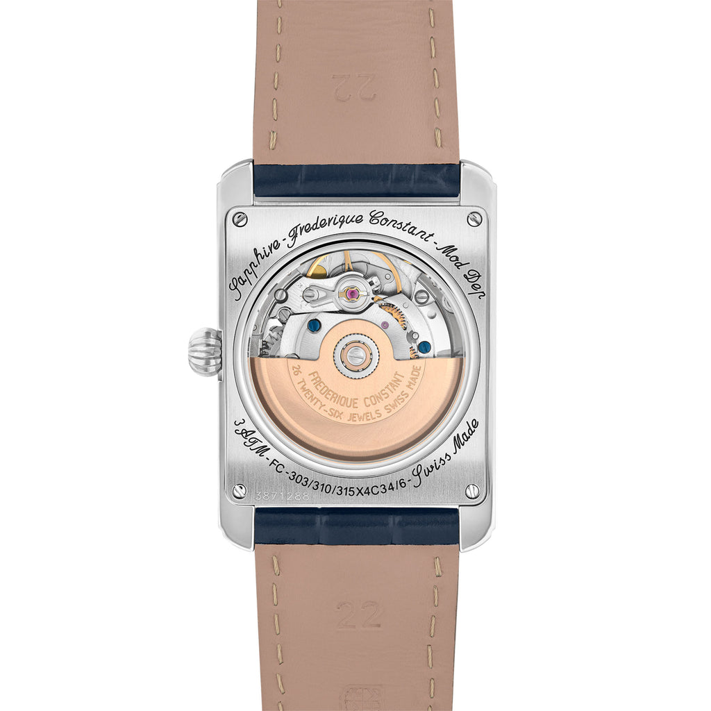 Frederique Constant Classics Carree Heart Beat Automatic (FC-311N4C6) aus Leder, Edelstahl