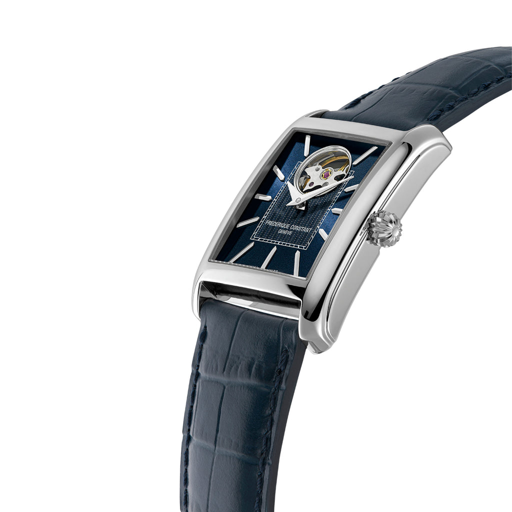 Frederique Constant Classics Carree Heart Beat Automatic (FC-311N4C6) aus Leder, Edelstahl