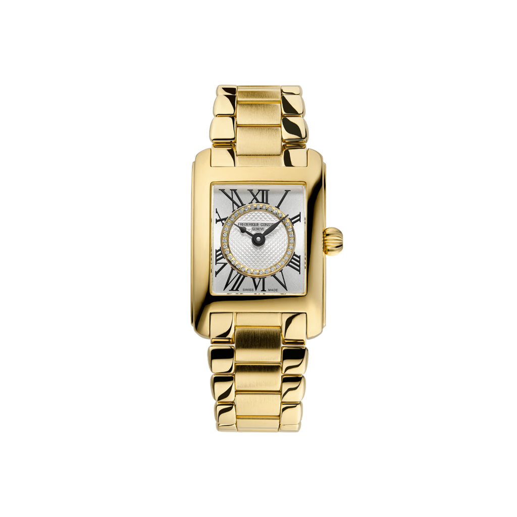 Frederique Constant Classics Carree Ladies (FC-200MCDC25B) aus Silber mit Diamant