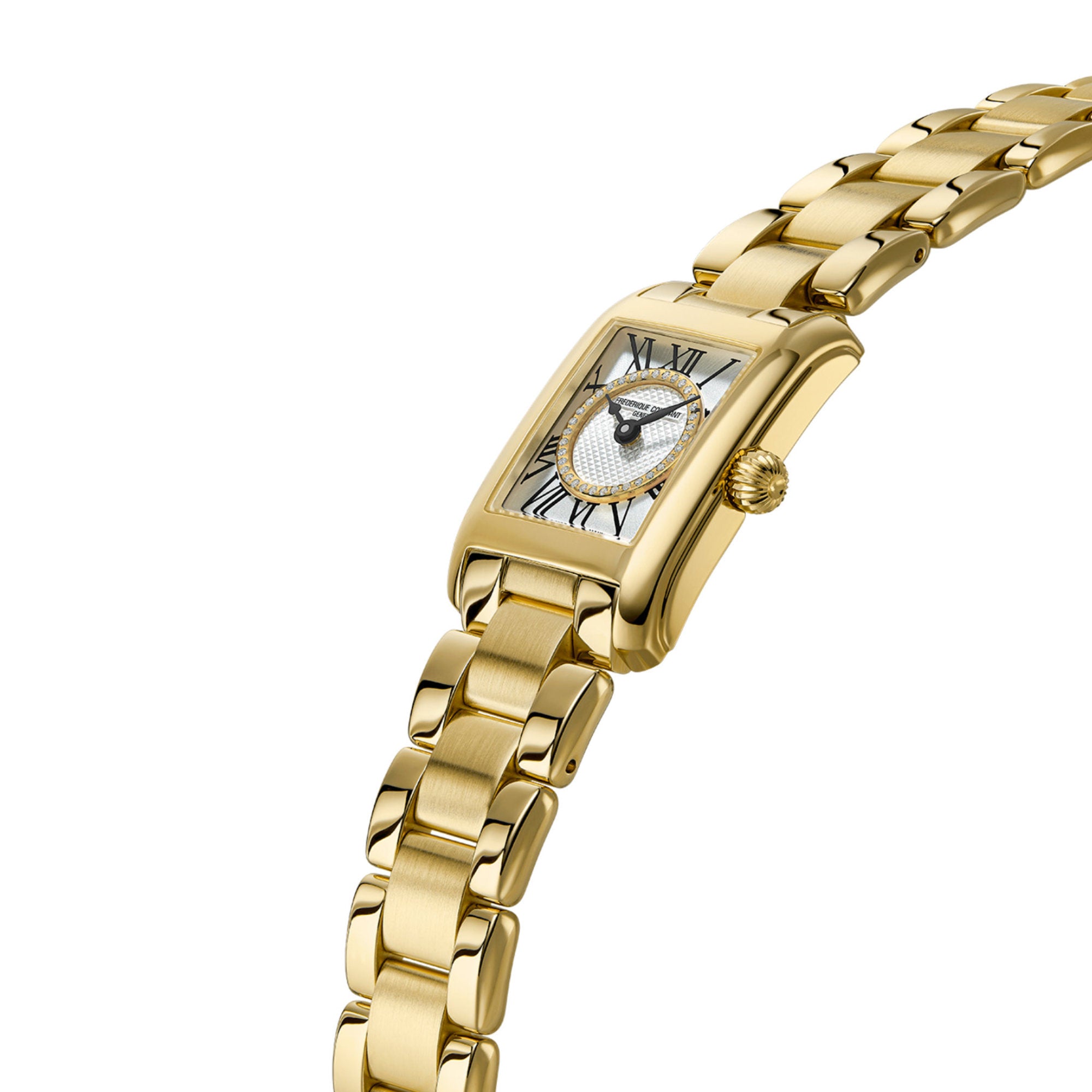 Frederique Constant Classics Carree Ladies (FC-200MCDC25B) aus Silber mit Diamant