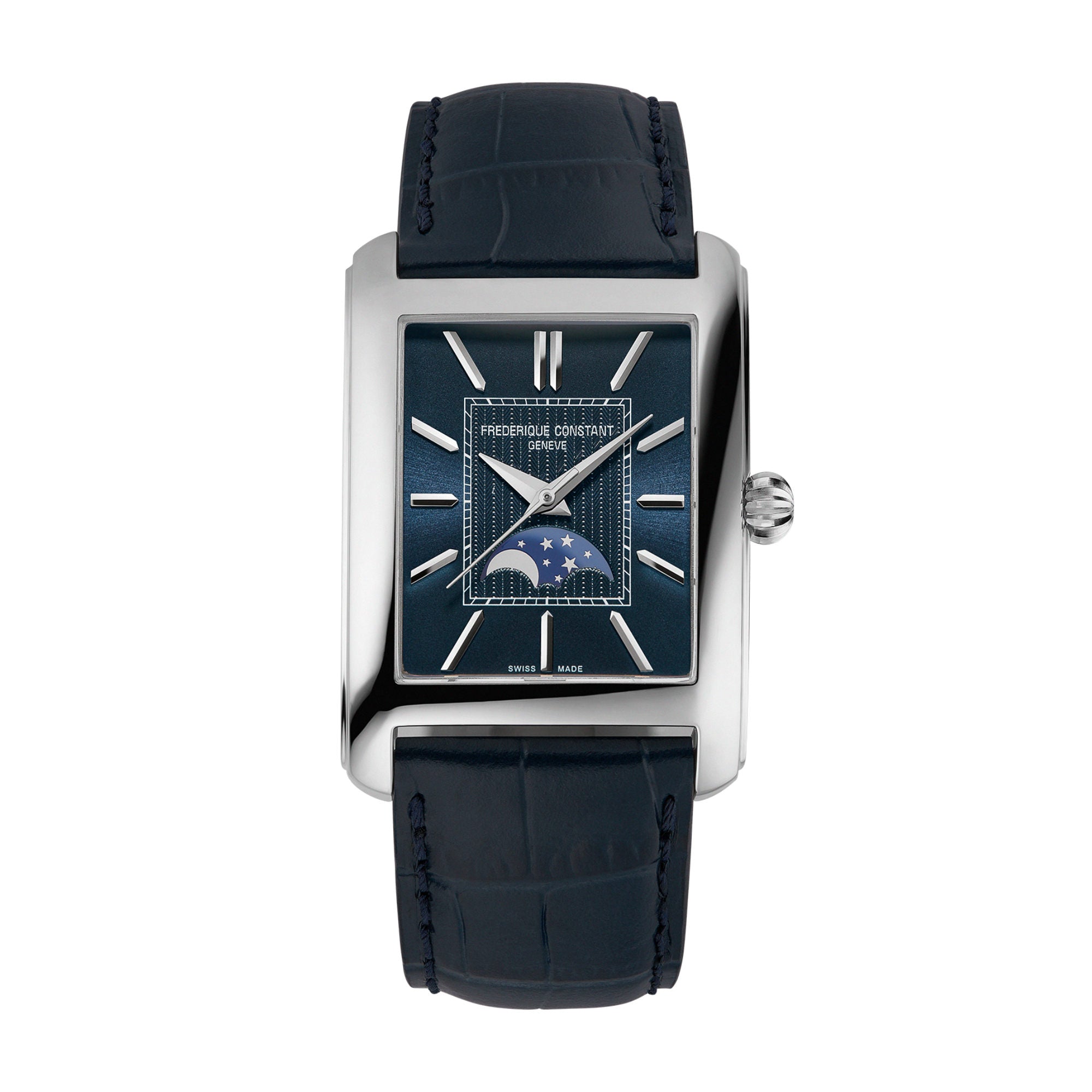 Frederique Constant Classics Carree Moonphase Automatic (FC-333N4C6) aus Leder, Edelstahl