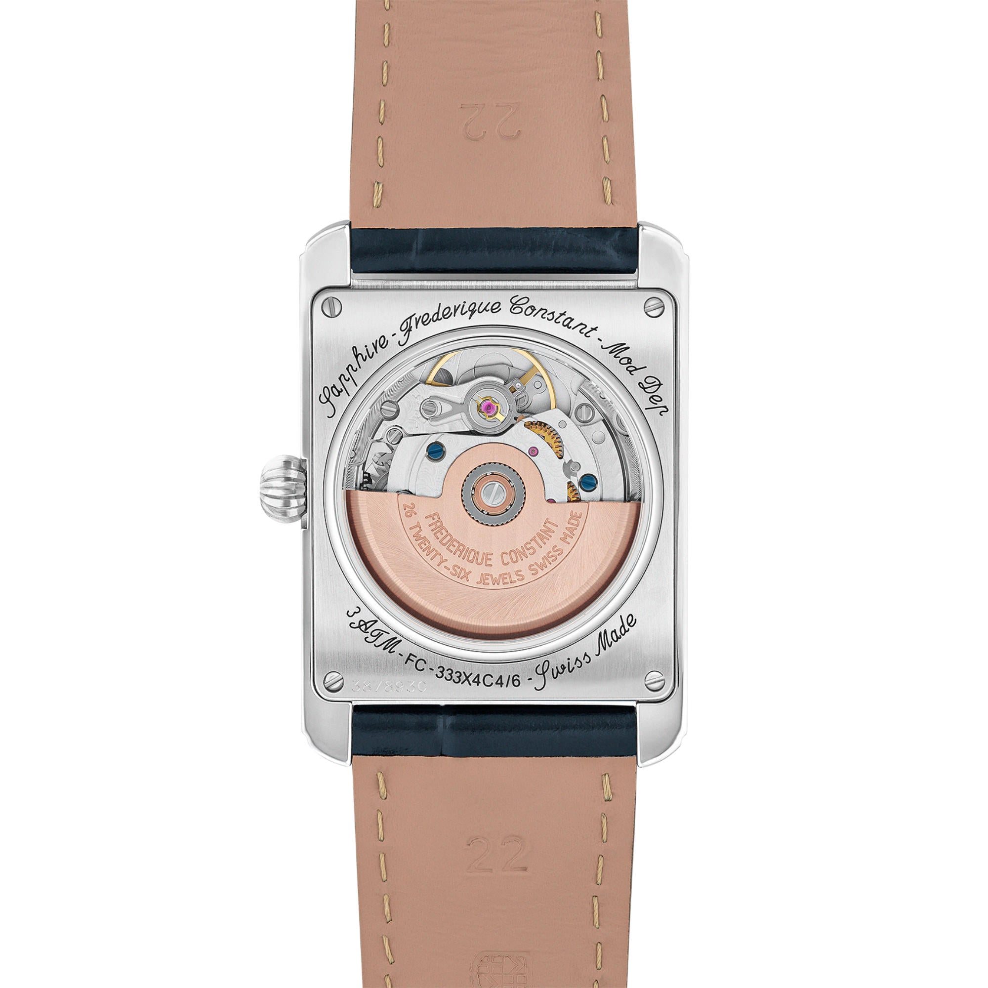 Frederique Constant Classics Carree Moonphase Automatic (FC-333N4C6) aus Leder, Edelstahl