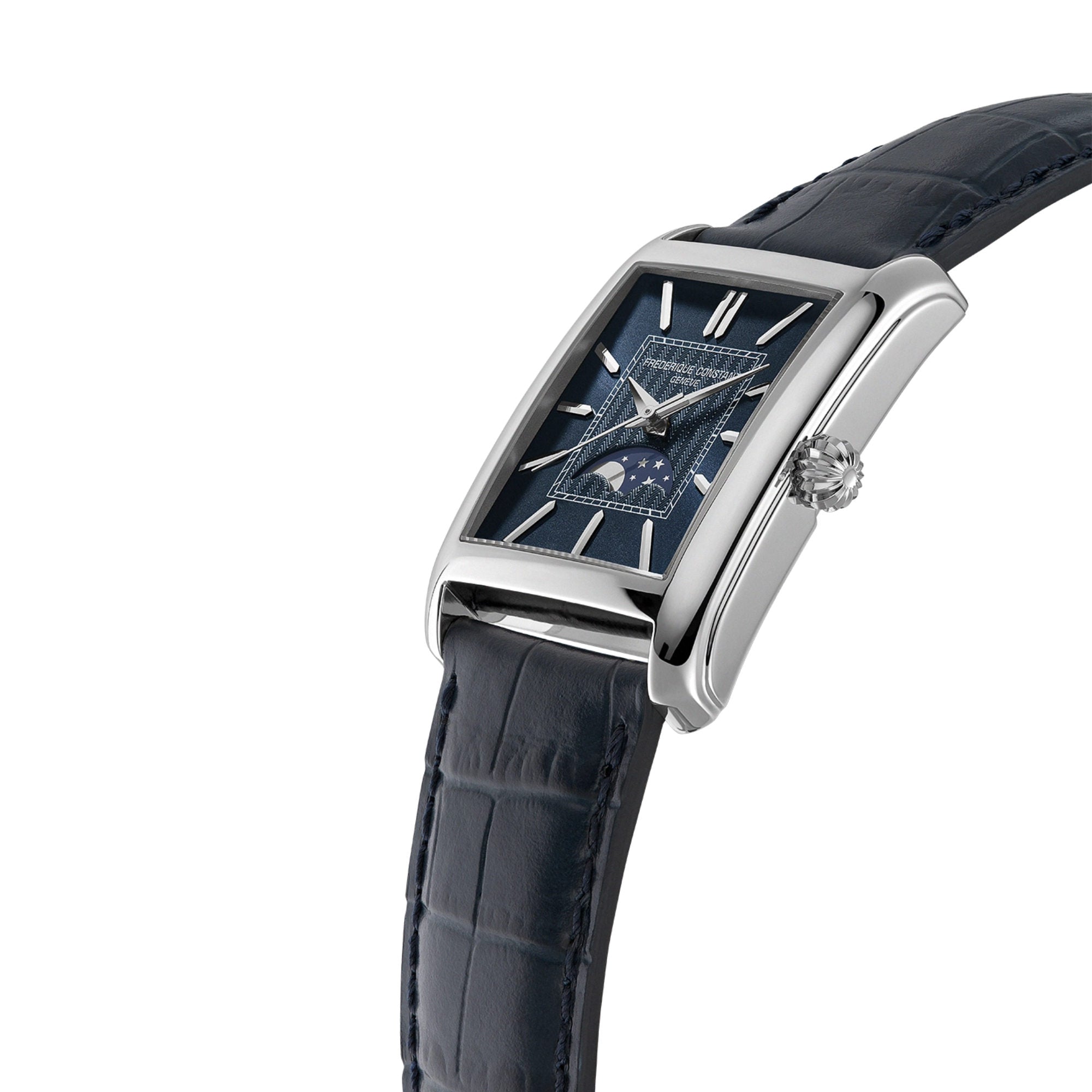 Frederique Constant Classics Carree Moonphase Automatic (FC-333N4C6) aus Leder, Edelstahl