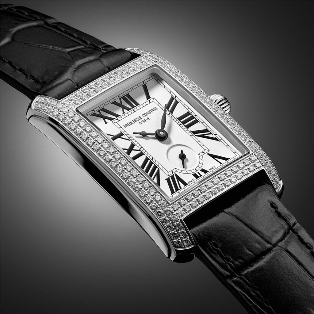 Frederique Constant Classics Carrée Small Seconds (FC-235S2CD6) aus Silber mit Diamant