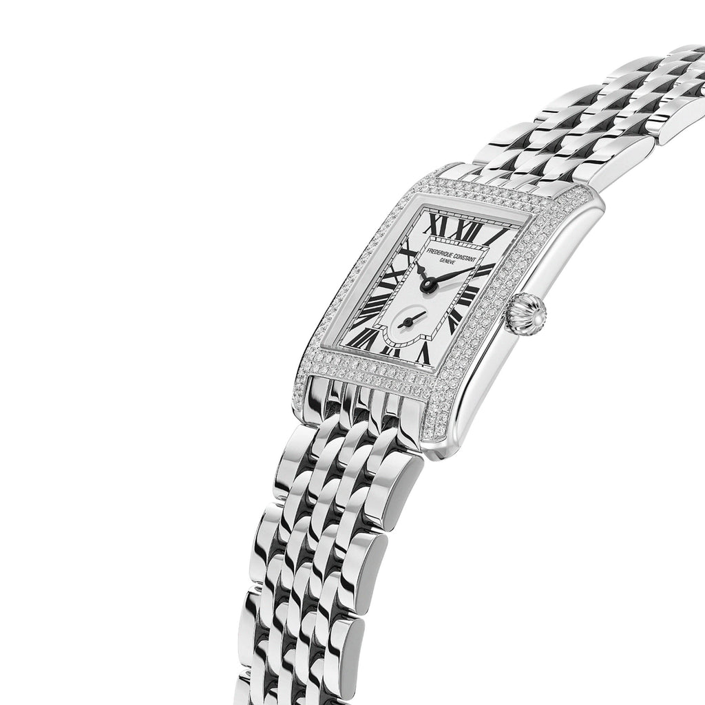 Frederique Constant Classics Carree Small Seconds (FC-235S2CD6B) aus Silber mit Diamant