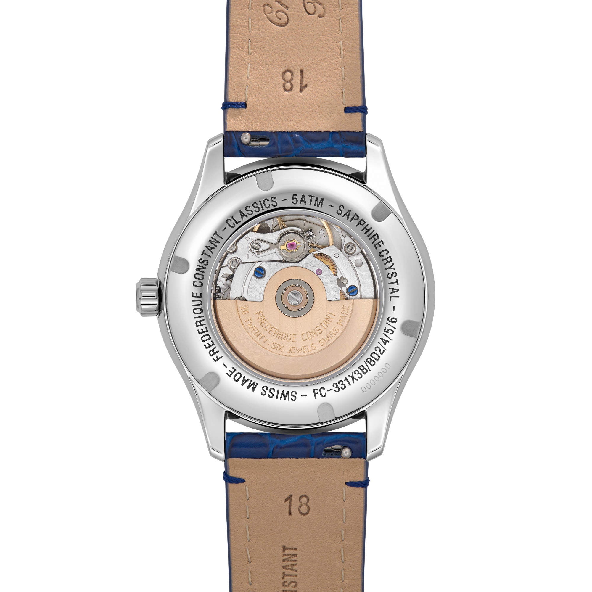Frederique Constant Classics Elegance Luna (FC-331MPWND3B6) aus Leder, Edelstahl mit Diamant und Perlmutt