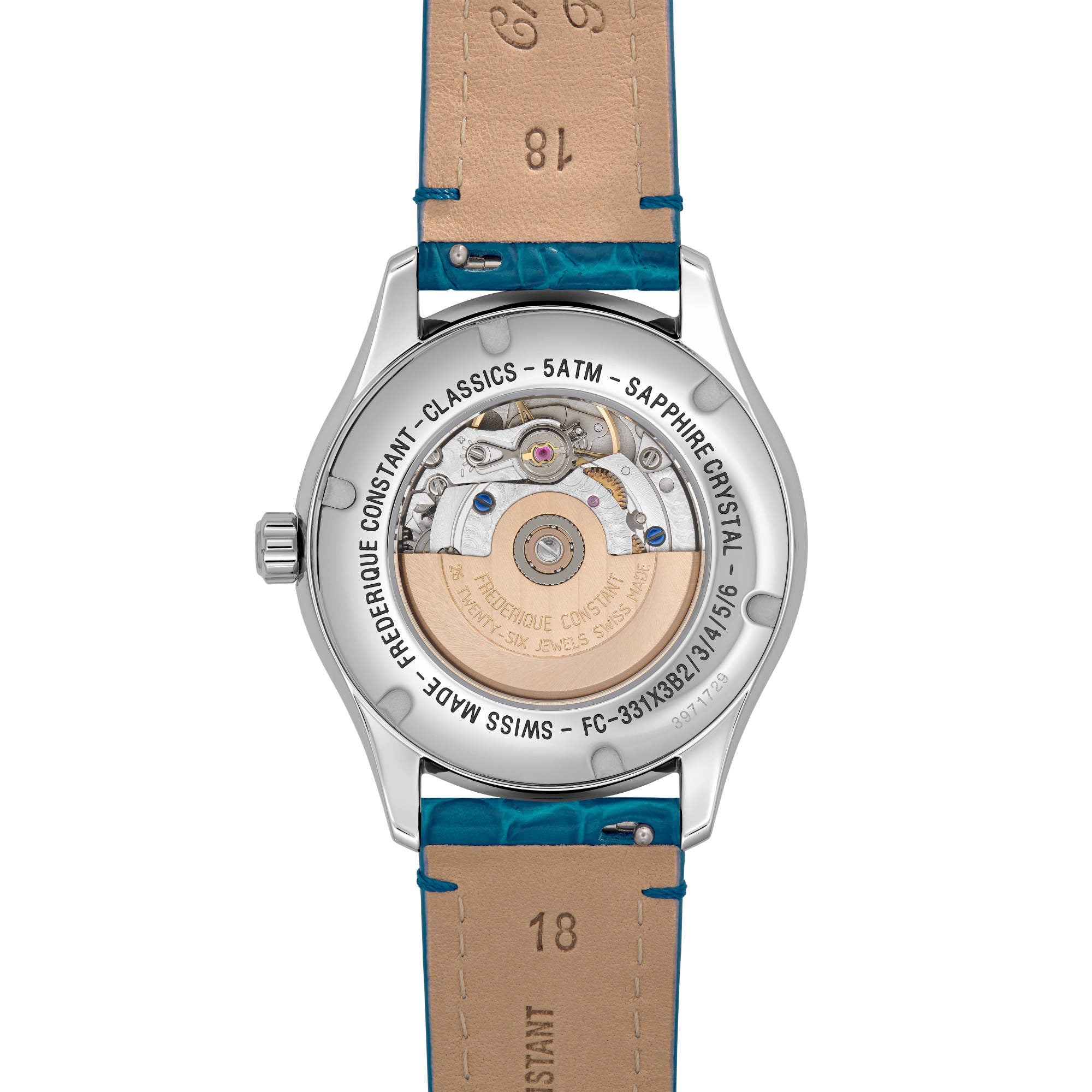 Frederique Constant Classics Elegance Luna (FC-331MPWTD3BD6) aus Leder, Edelstahl mit Diamant und Perlmutt
