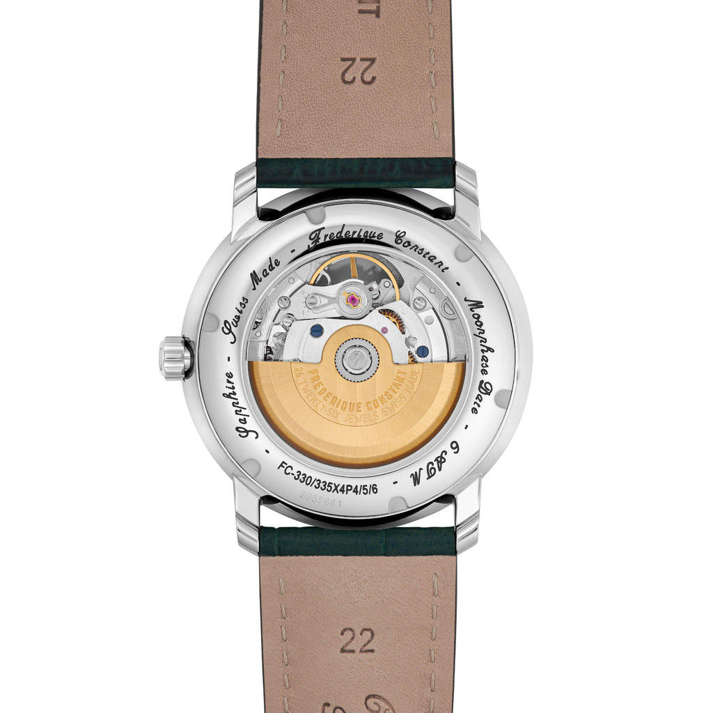 Frederique Constant Classics Heart Beat Moonphase Date (FC-335MCGRW4P26) aus Leder, Edelstahl