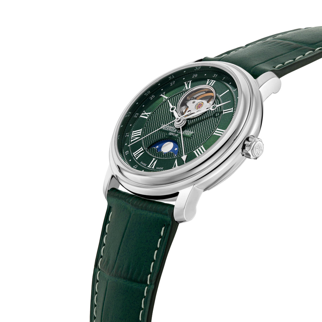 Frederique Constant Classics Heart Beat Moonphase Date (FC-335MCGRW4P26) aus Leder, Edelstahl