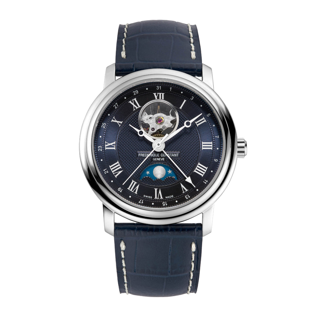 Frederique Constant Classics Heart Beat Moonphase Date (FC-335MCNW4P26) aus Leder, Edelstahl