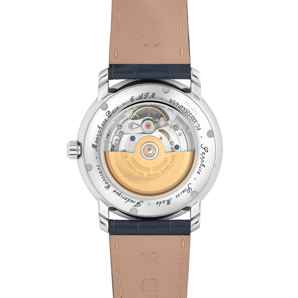 Frederique Constant Classics Heart Beat Moonphase Date (FC-335MCNW4P26) aus Leder, Edelstahl