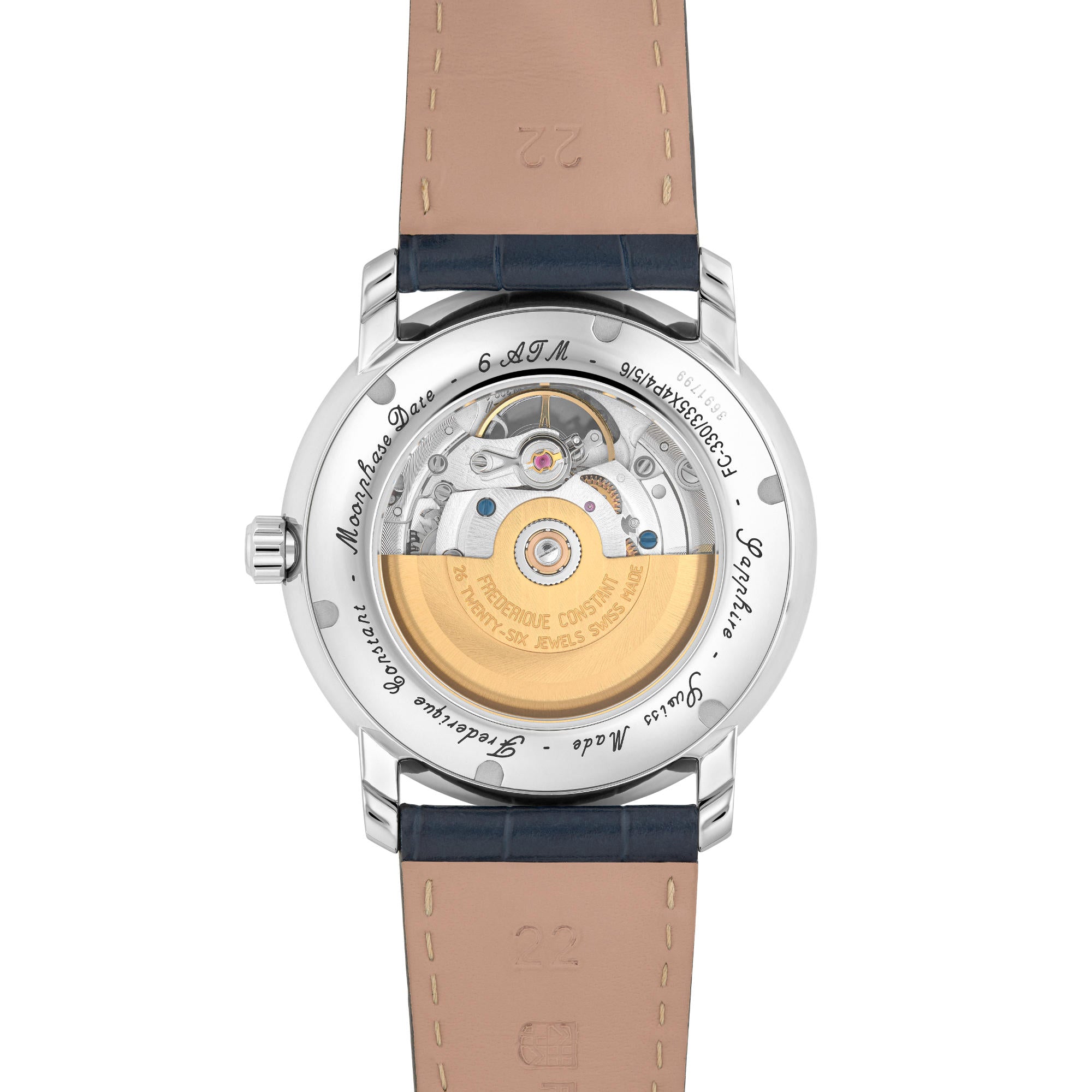 Frederique Constant Classics Heart Beat Moonphase Date (FC-335MCNW4P26) aus Leder, Edelstahl